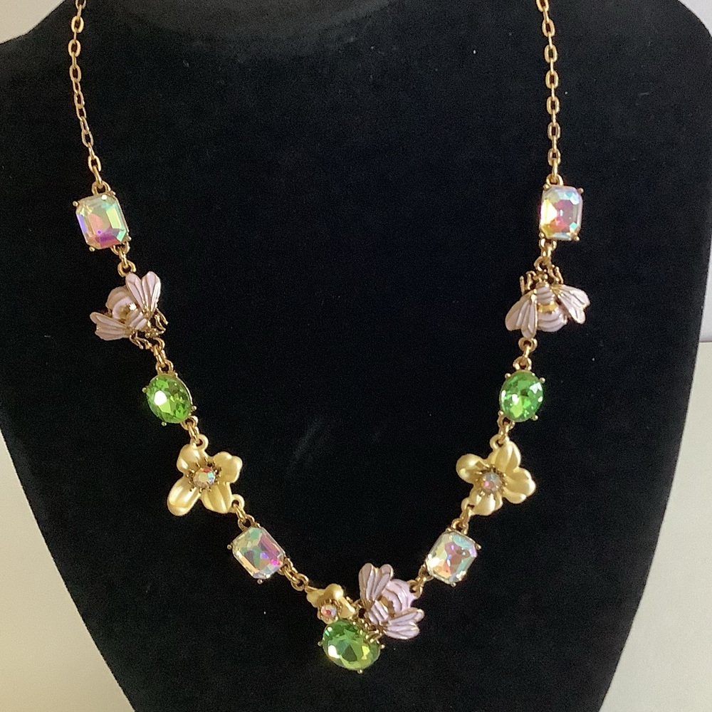 Betsey Johnson Flower Show Collar Charm Necklace New